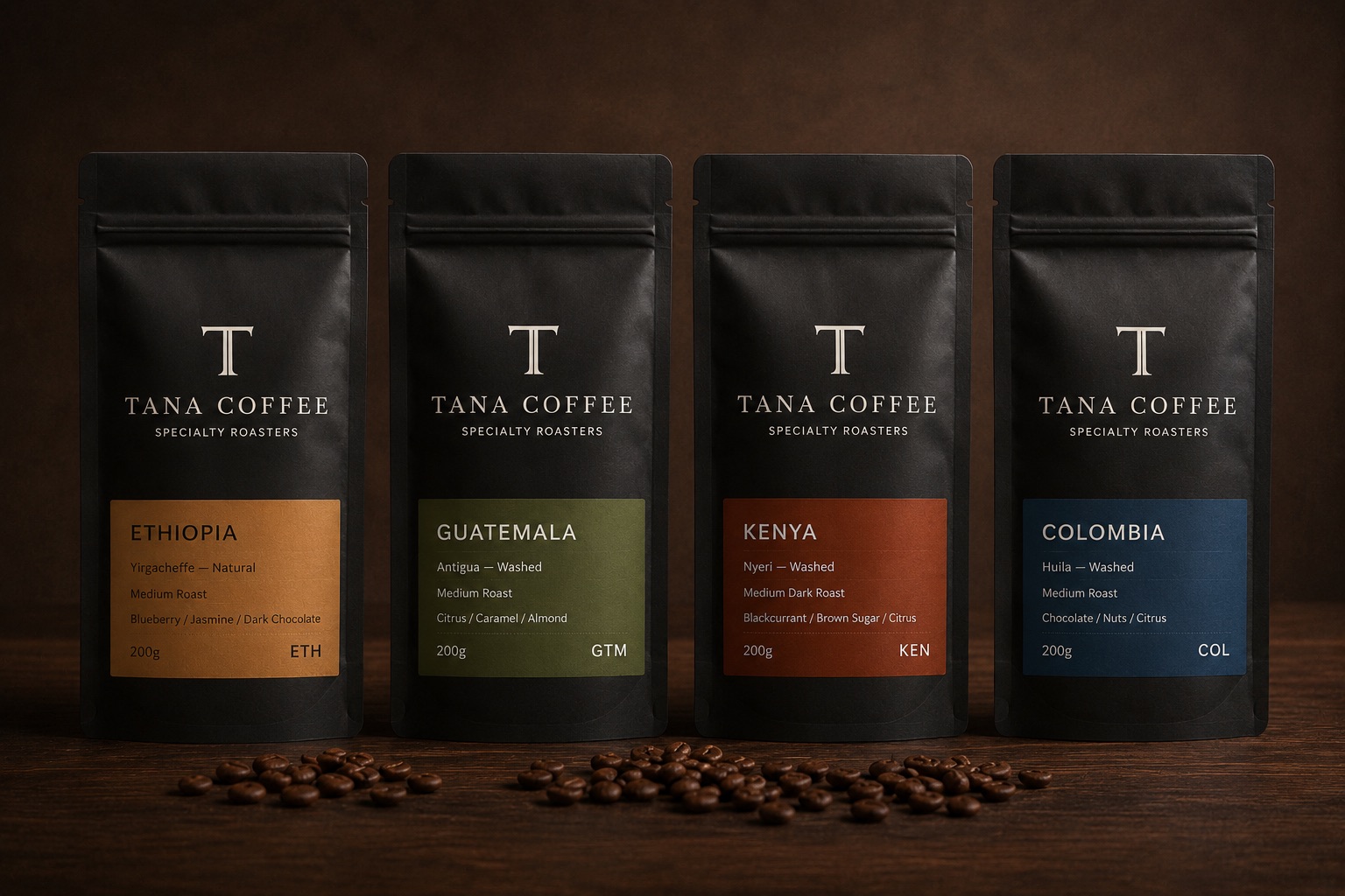 TANA COFFEE パッケージラインナップ